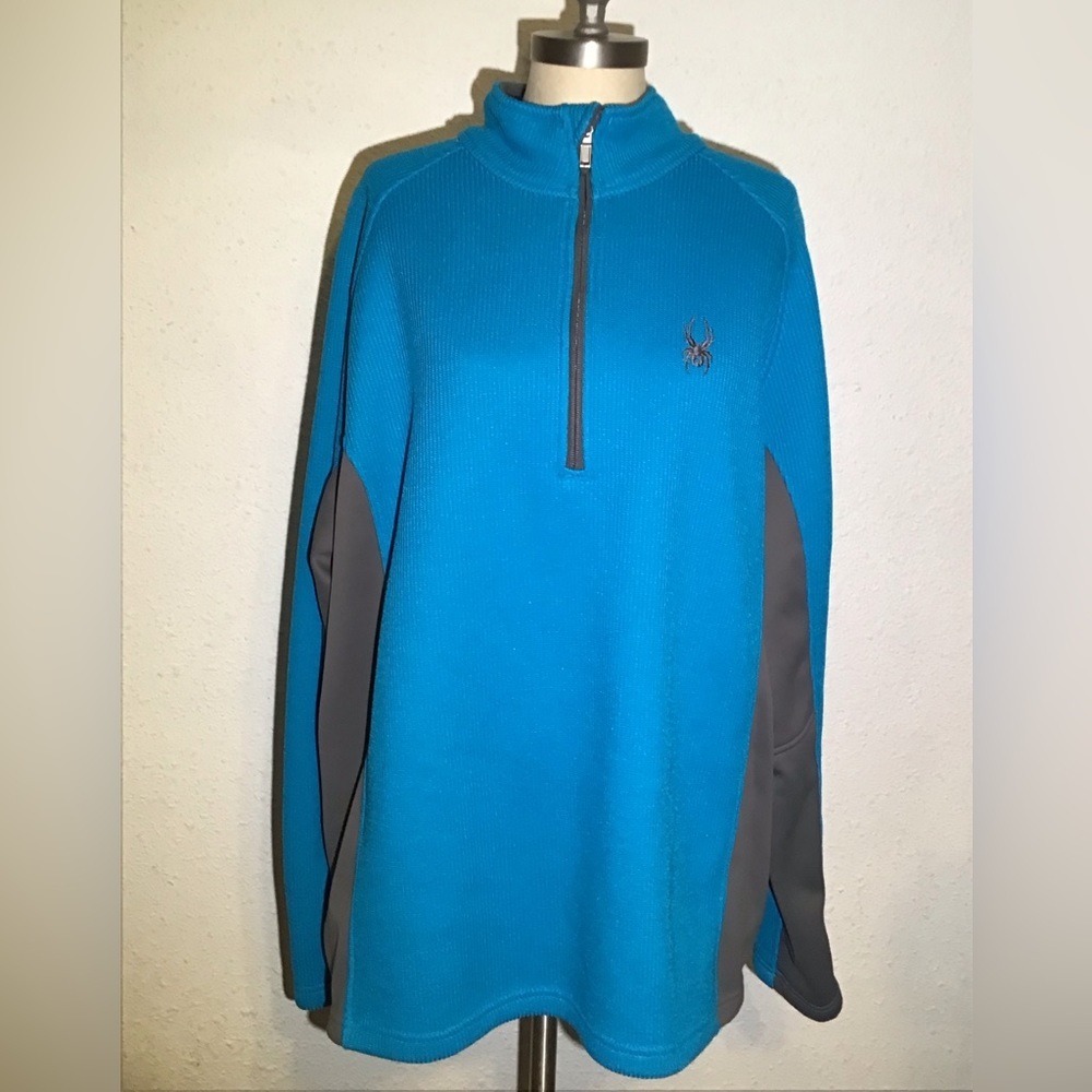 Spyder blue /gray core 1/4 zipper jacket size XXL